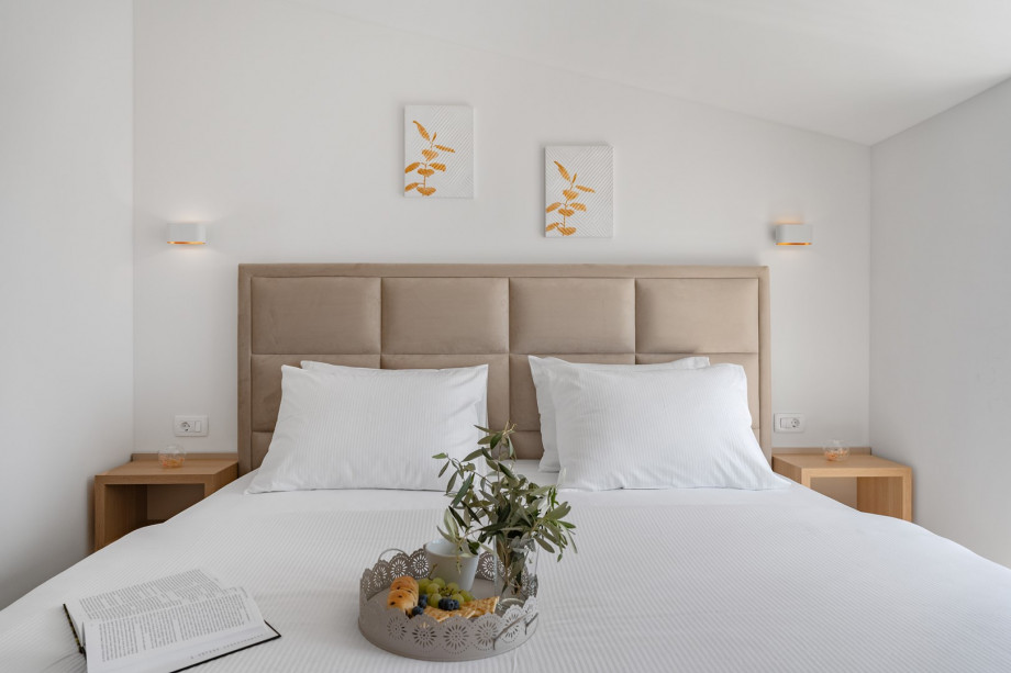 Bedroom NO7 (15sqm) with a super king size bed 200cm x 200cm, TV,A/C.a balcony with sea views, en-suite