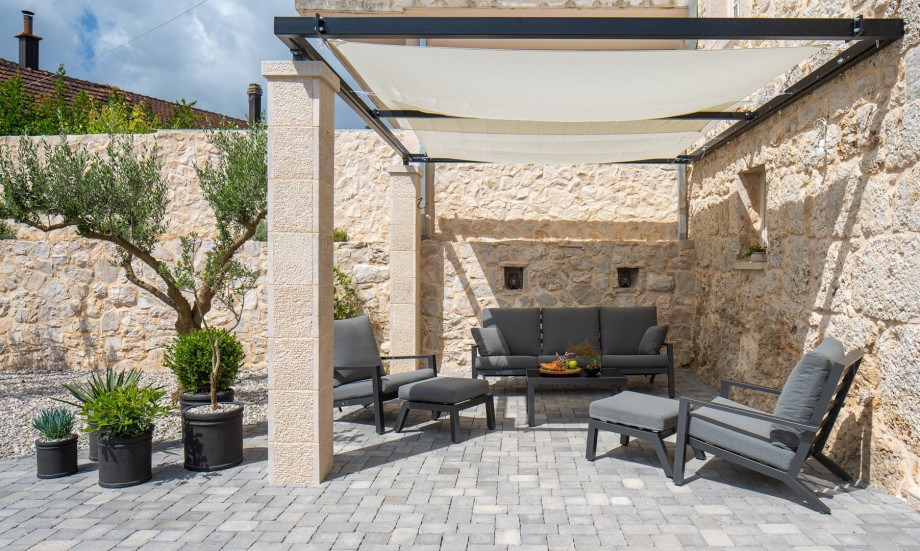 A shaded lounge corner where you can relax