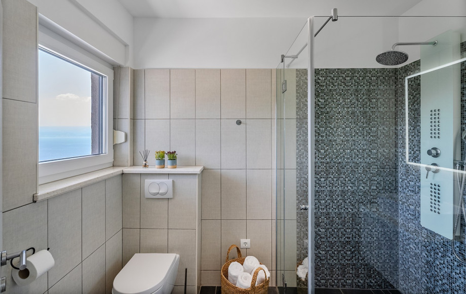 En-suite bathroom with a shower, towels are provided