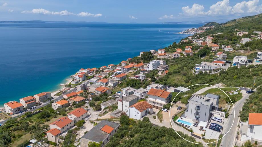 Marked position of Villa Elza in Krilo - Jesenice