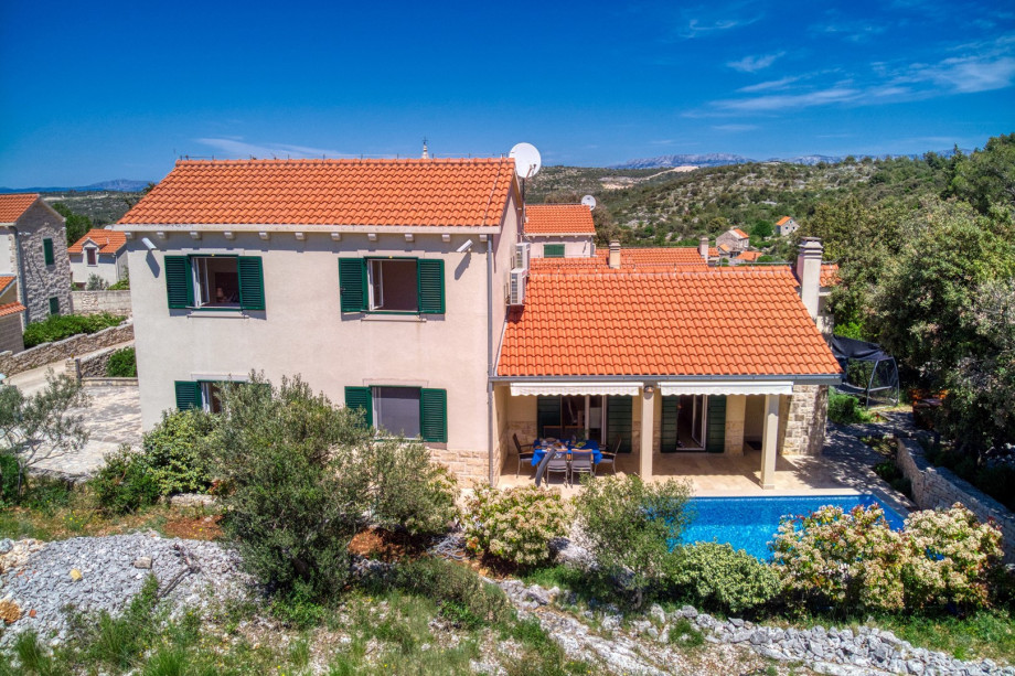 Amazing views on natural surroundings with Mediterannean plants along the island