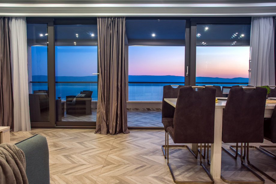 Spacious dining area filled with natural light