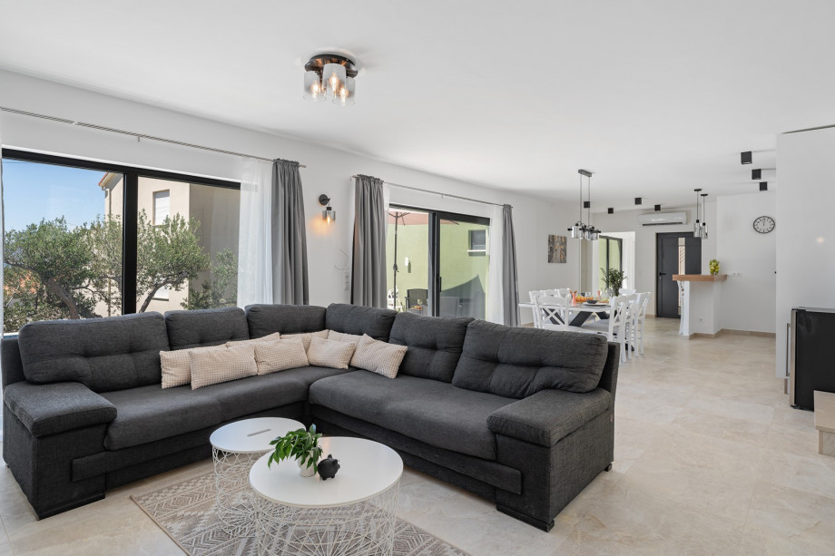 Living area with direct exit to the pool