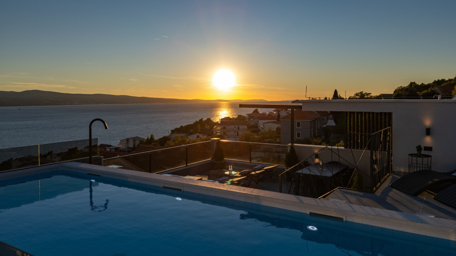 NEW Seaview Villa Gabriel with a private heated pool and a hot tub