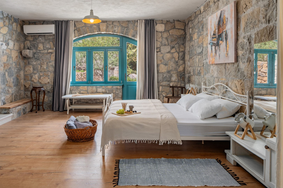 Bedroom No.4 with double bed and family bathroom with shower