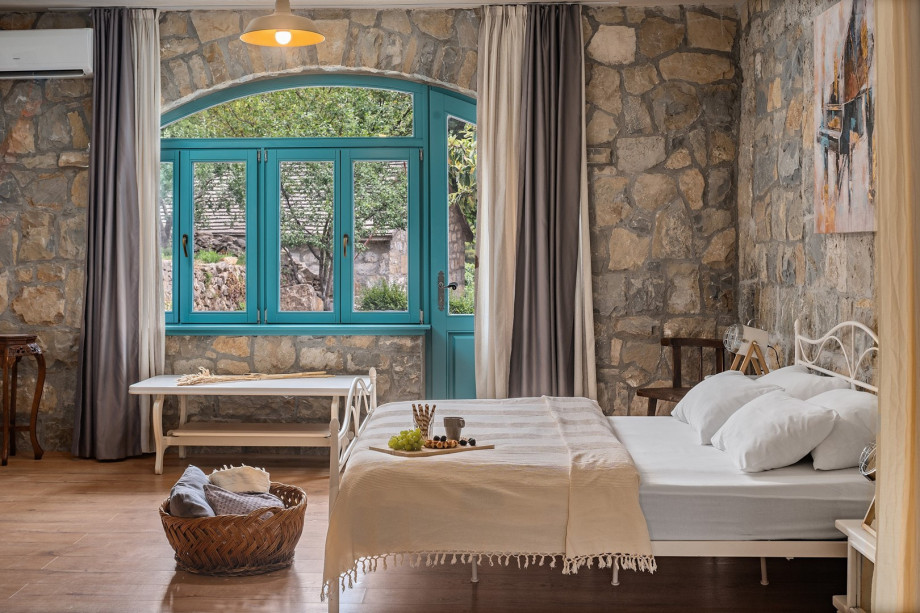 Bedroom No.4 with double bed and family bathroom with shower
