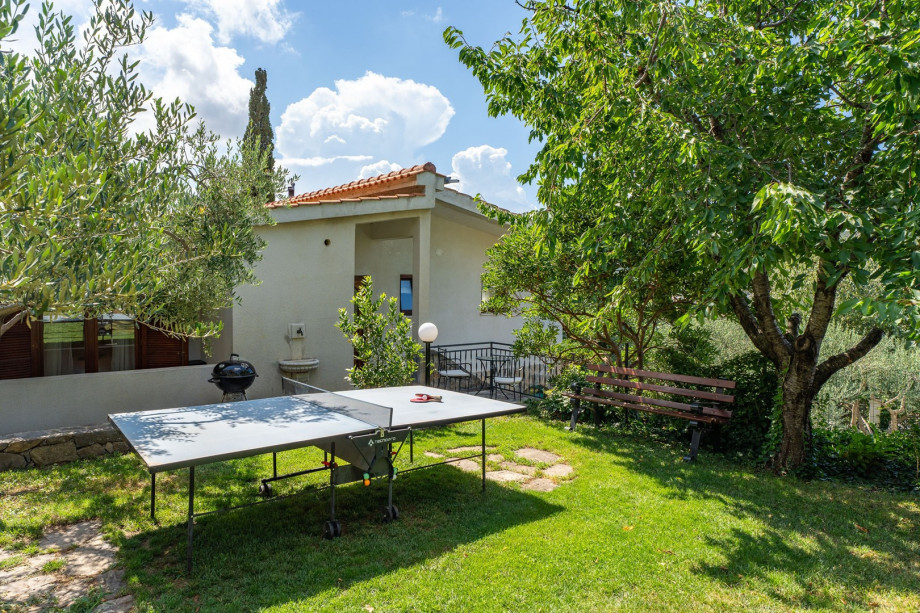 Play area with table tennis and table football