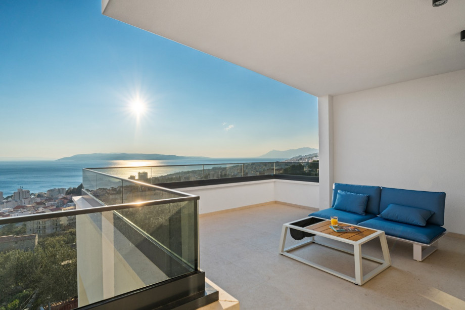 Bedroom No.2 has a loggia with seating place to enjoy a sunset.