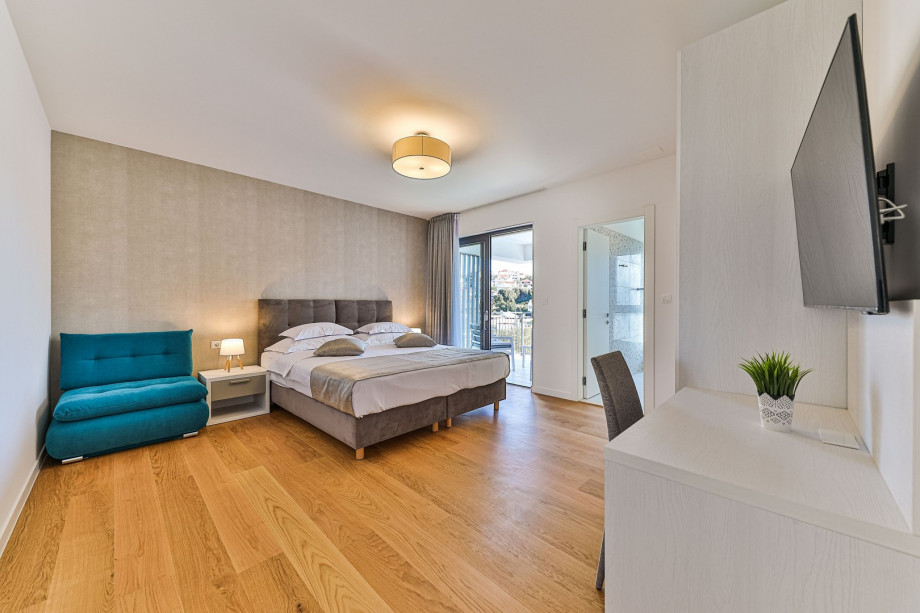 Bedroom NO2 offers a King size bed, plus a sofa that can convert into a sofa bed for one person