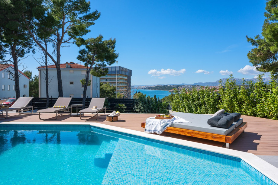 Its spacious and bright interior provides a view of Split's cityscape and the sea.