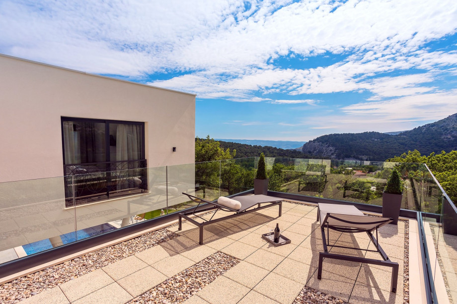 Terrace on the first floor with outdoor furniture