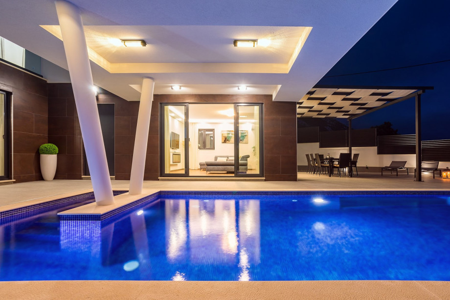 Private, heated pool, perfect for a night swim