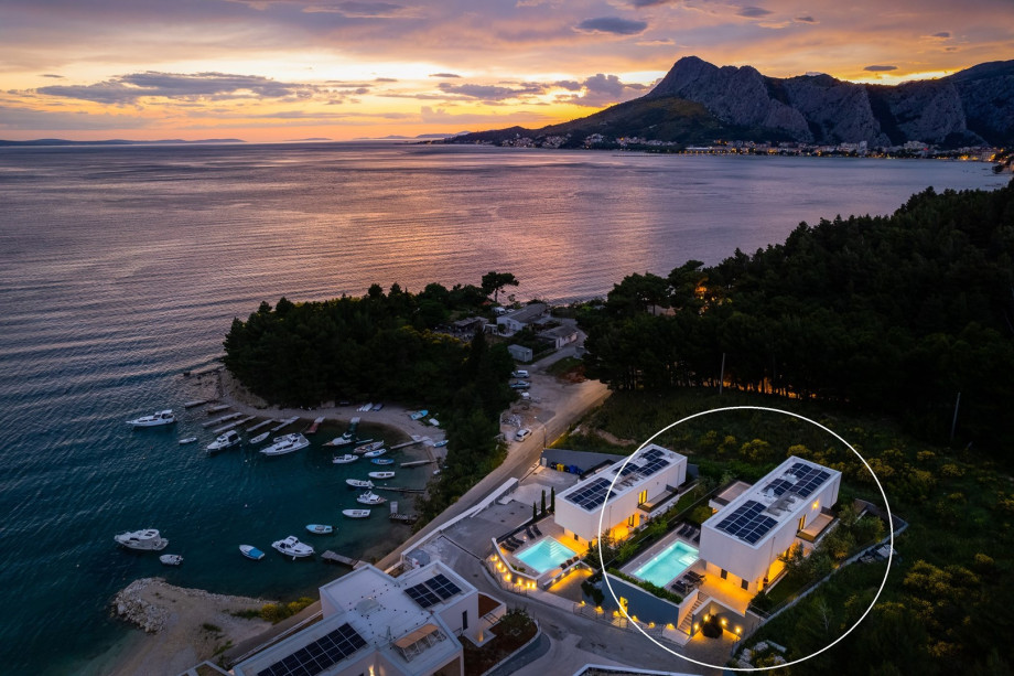 Villa Ivan with stunning sea views located just above the Brzet beach next to the identical Villa Petra