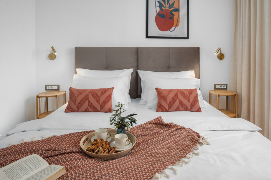 Bedroom No.3 with views of both the mountains and the sea