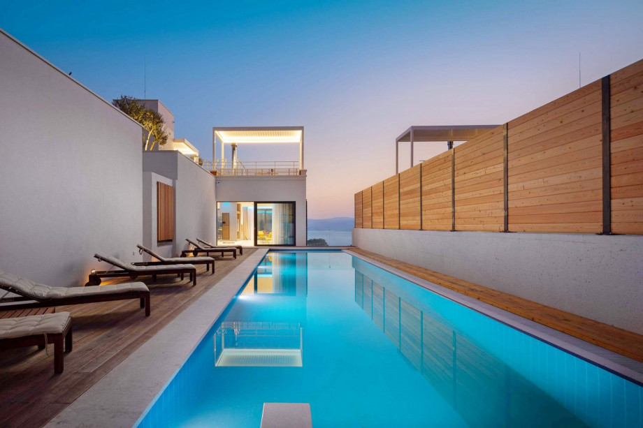 High-end designed Villa Bura with heated pool, jacuzzi, wellness, gym, sauna, 3-bedrooms, opened sea views.