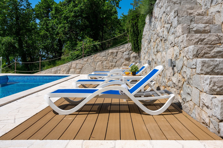 deck area with sunloungers