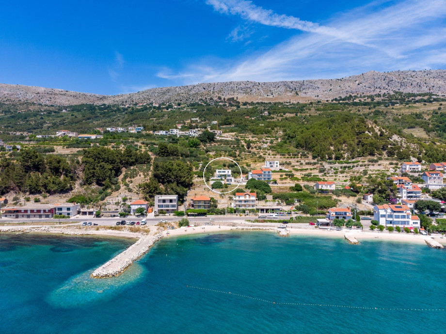 Villa ABA is located above the coast road in Podstrana village surrounded by typical Mediterranean plants