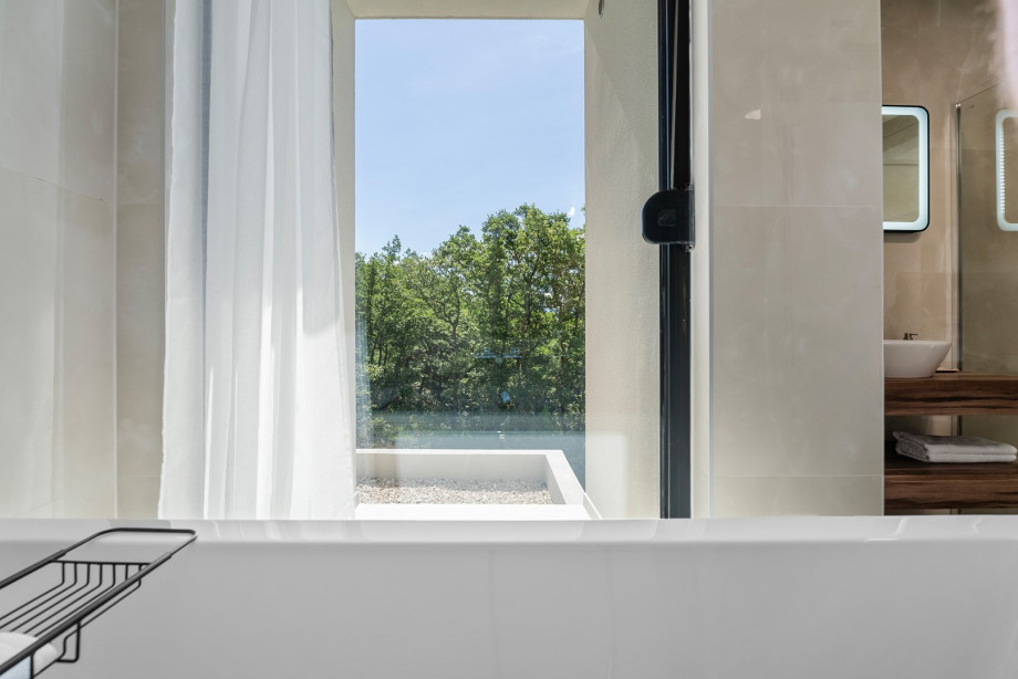 Stunning view from cozy bathtub