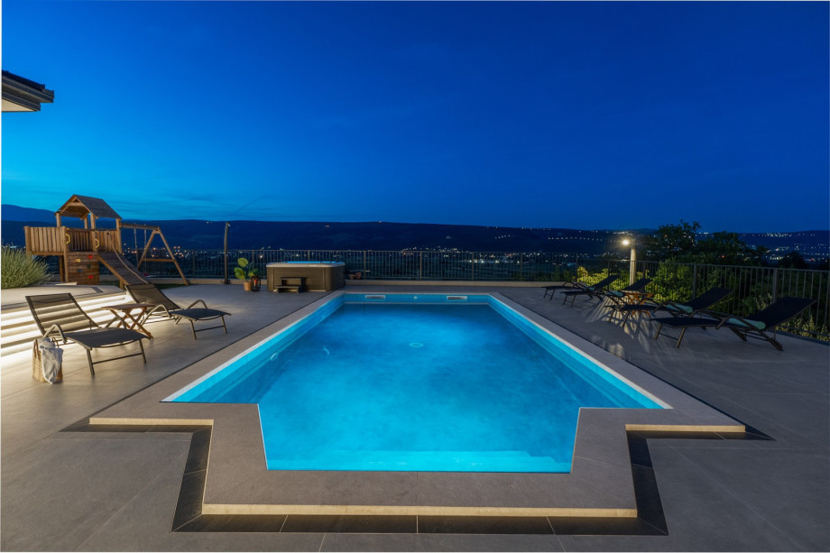 A private 8m x 4m swimming pool