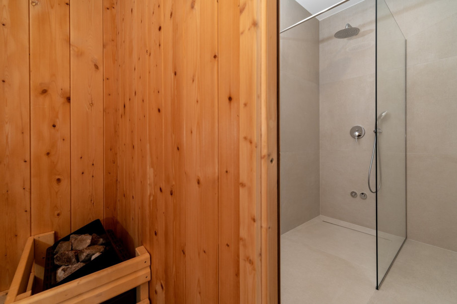 There is also a shower next to the Sauna