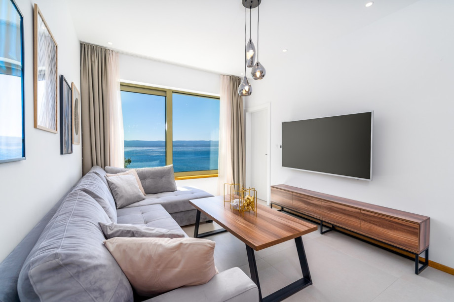 There is also a second living area with a cozy sofa (that can convert into a sofa bed)