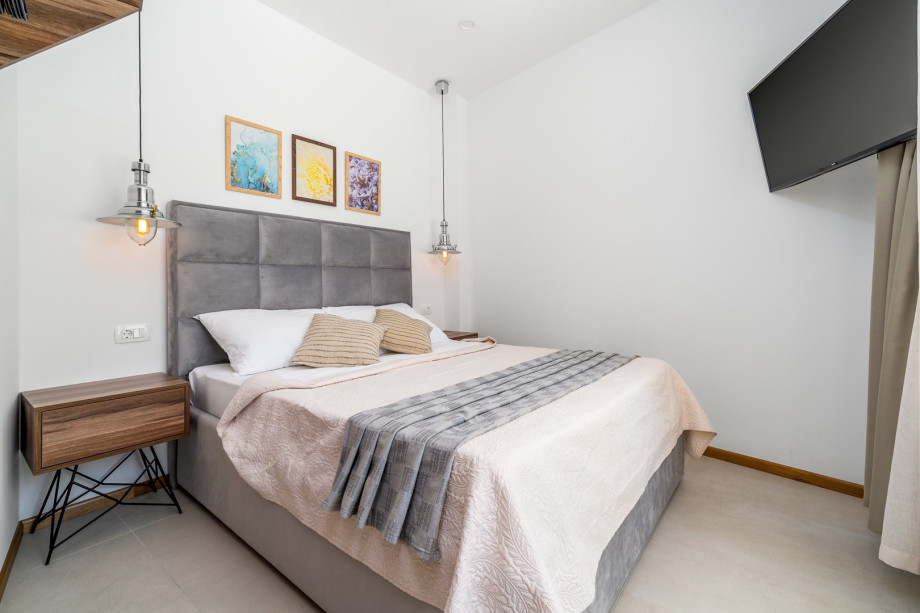 A Bedroom No5 with a double bed 160cm x 200cm, A/C, and amazing sea views