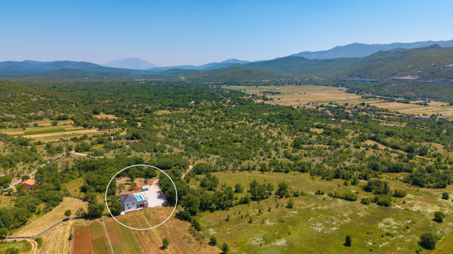 Marked position of villa Aria Relax