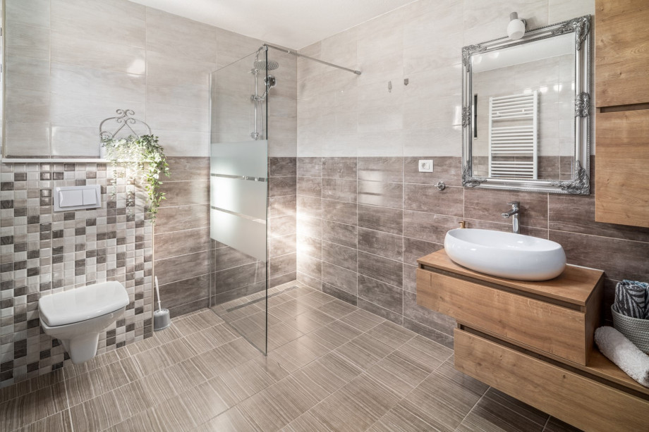 There is a family bathroom located on the ground floor with a shower, a toilet and a sink