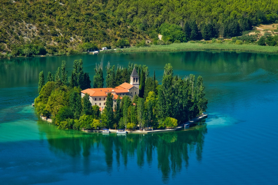 Visovac Monastery located in National Park Krka