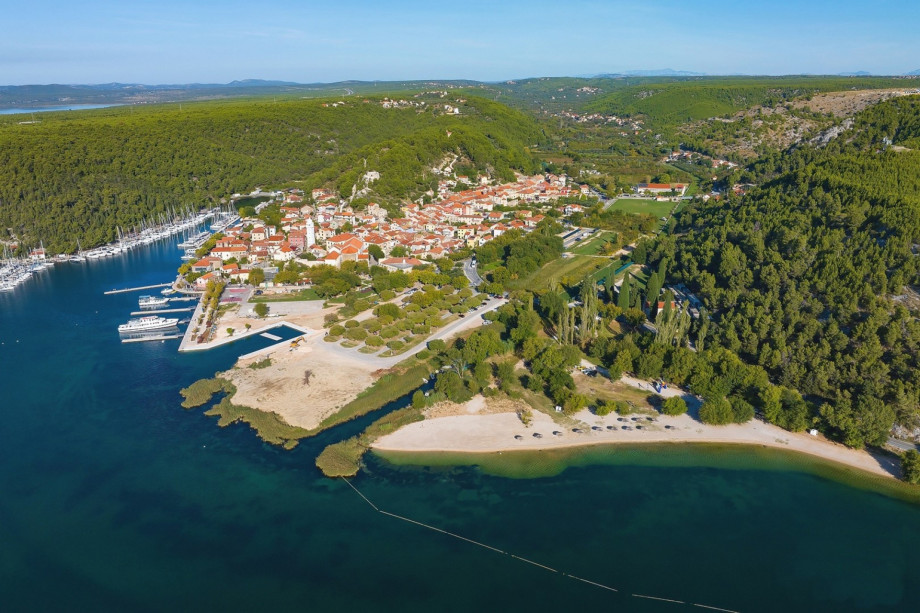 Small Mediterranean town Skradin near National Park Krka