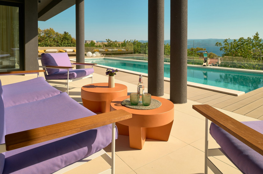 A lounge sitting area gives you a unique opportunity to enjoy the views