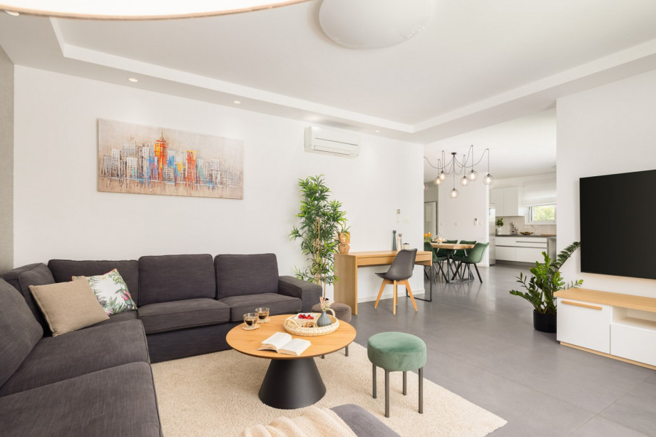 a large living and dining area