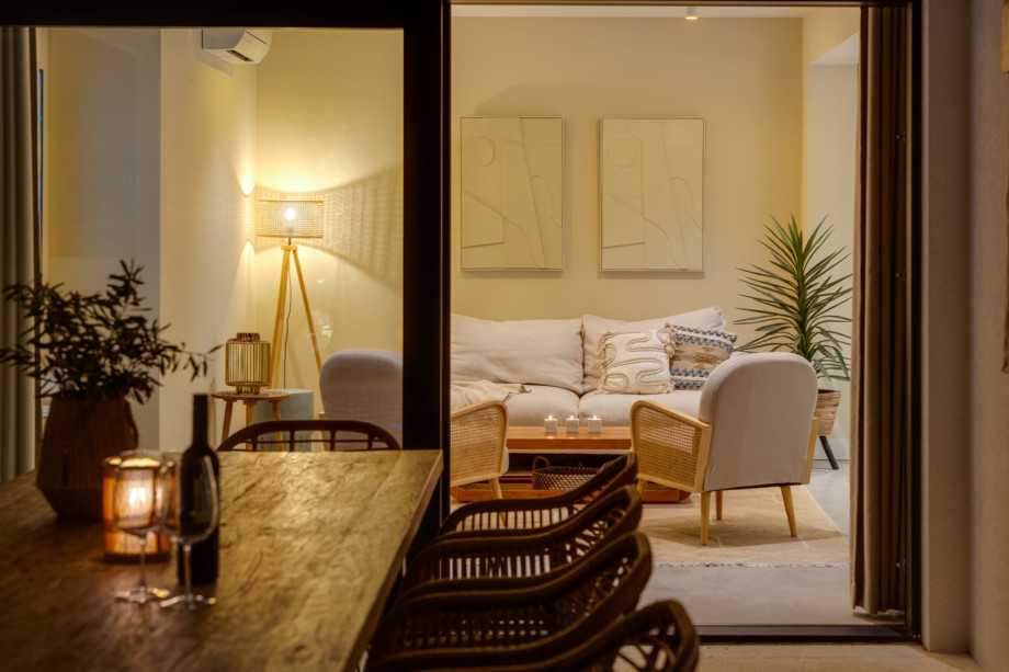 The living area features a direct approach to the outdoors