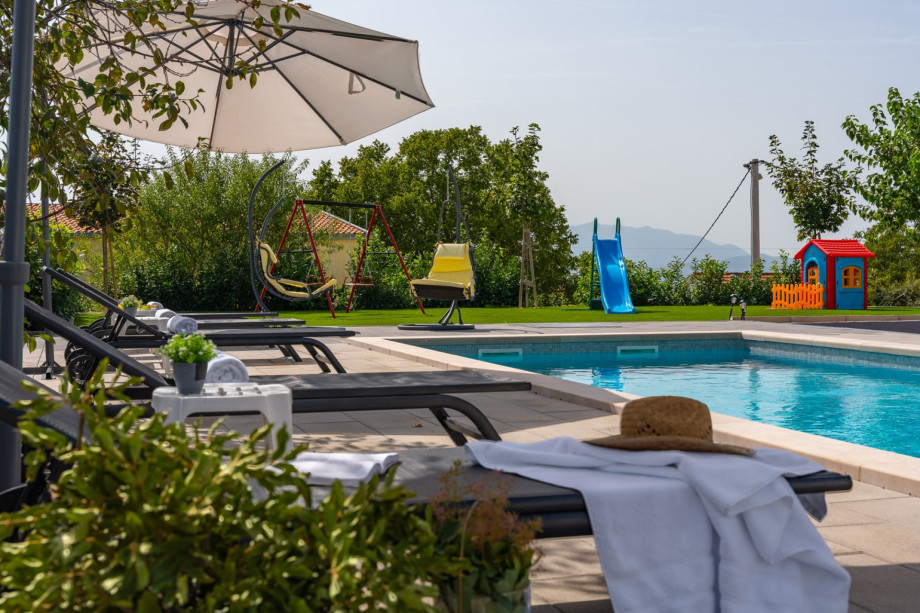 Children's playground on an artificial grassplot