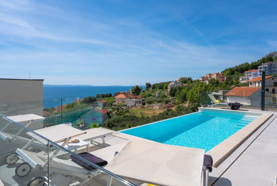 Private heated pool with breathtaking views of the sea