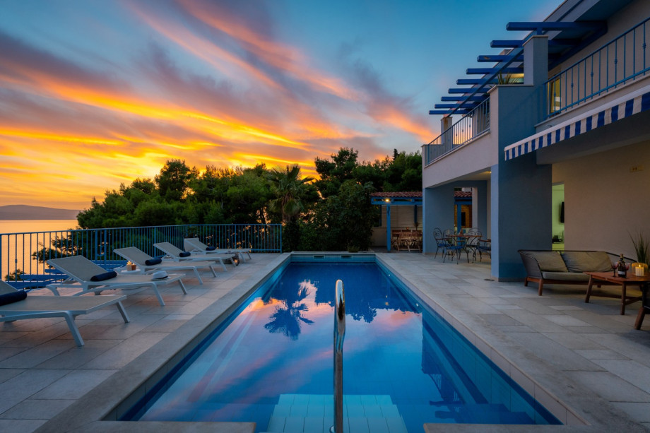 Stunning sunset view next to the pool area