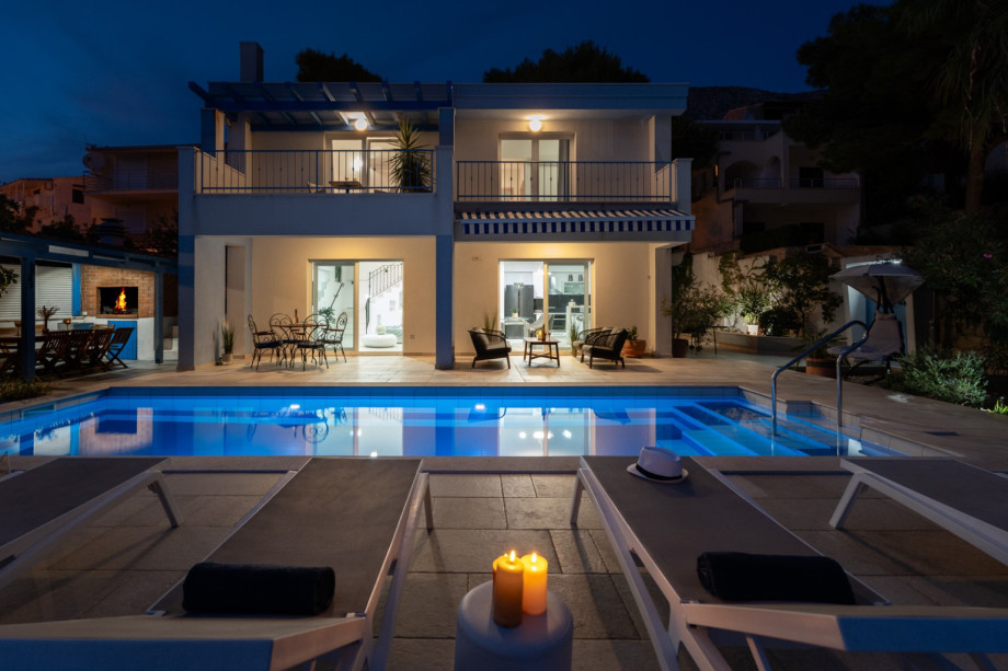 Enjoy evenings at pool area with carefully selected lights around
