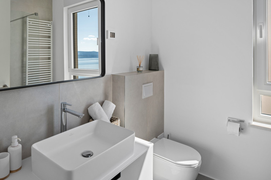 A family bathroom (4,6 sqm) with a shower and a toilet