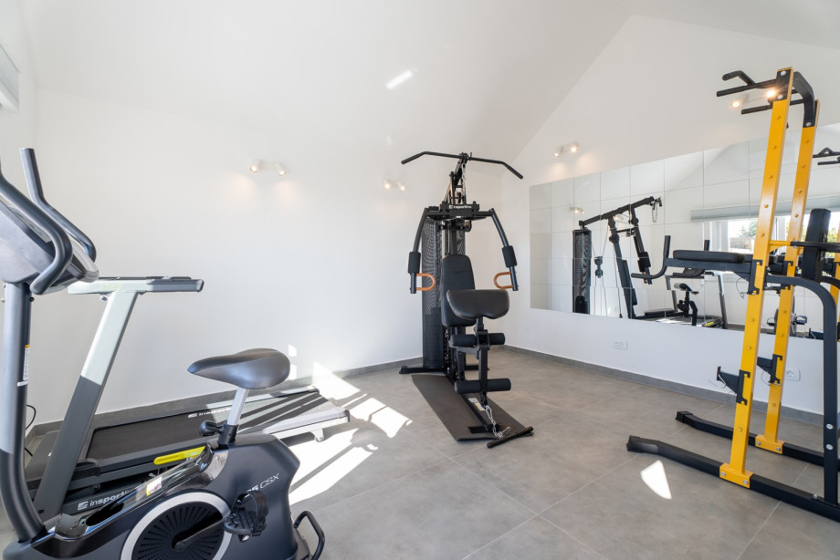 Gym right to the pool area.