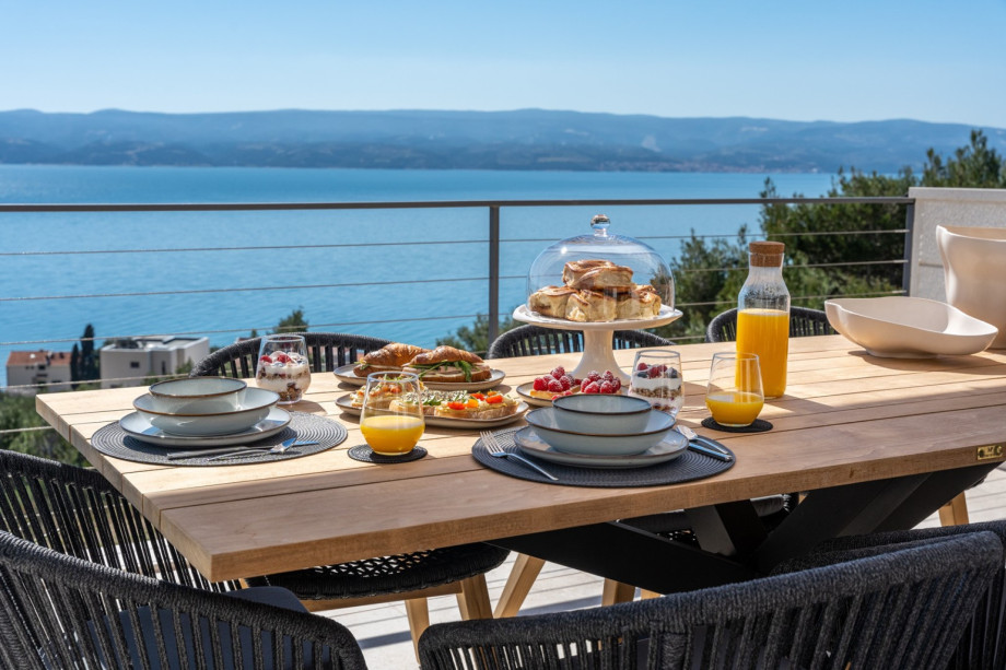 The panoramic sea views from the pool area are breathtaking.