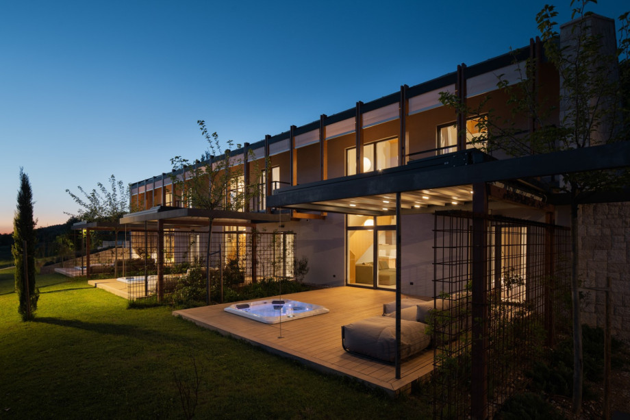 Each unit includes a private lounge area and whirlpool, providing an oasis for relaxation and enjoyment.