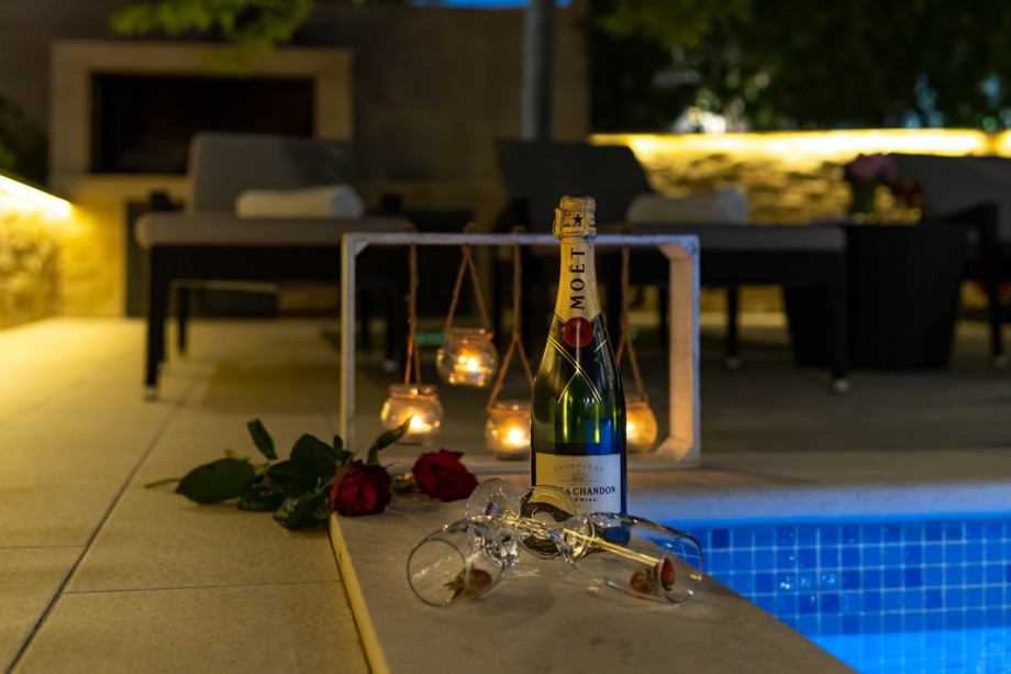 Enjoy evenings at the pool area with carefully selected lights around