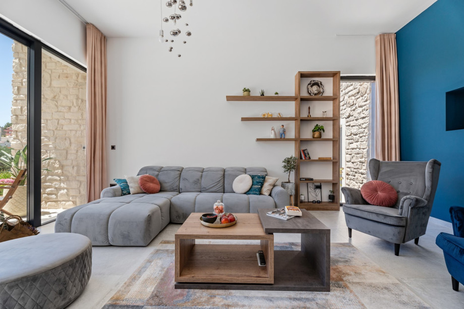 Open living area with a  modern decor—ideal for unwinding or spending time together