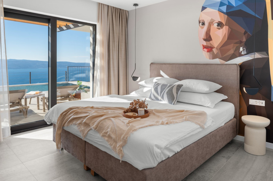 Beautifully furnished bedrooms offer king-sized beds, air conditioning, and modern en-suite bathrooms.