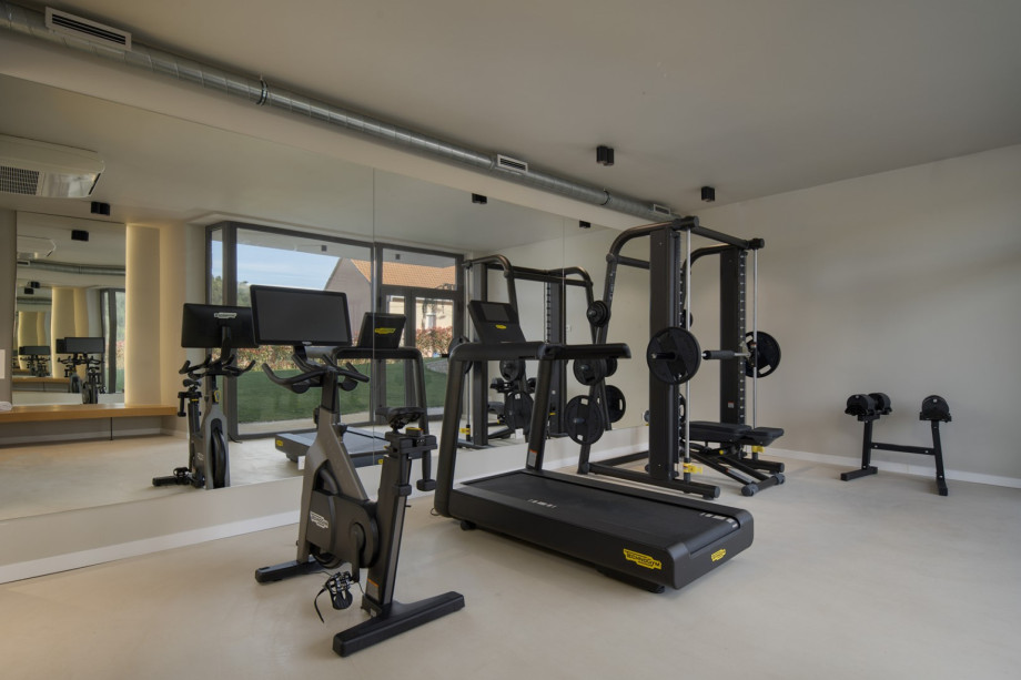 The private fitness zone offers professional equipment for guests wishing to maintain an active lifestyle.