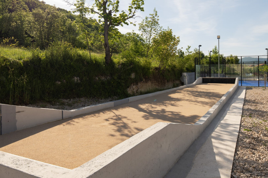 Guests can enjoy recreational activities on the traditional Mediterranean bocce court located on the estate.