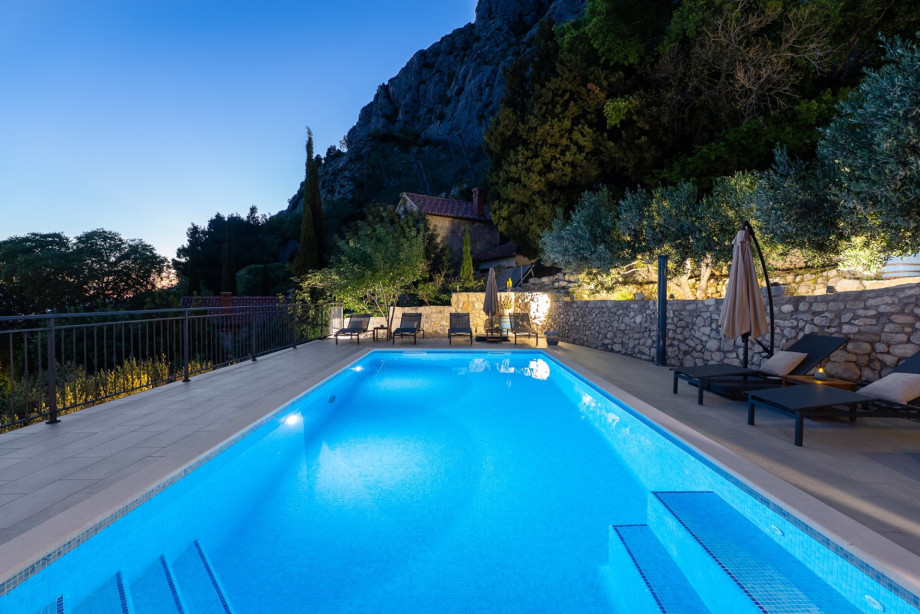 Private heated pool and open sea view from the whole property.