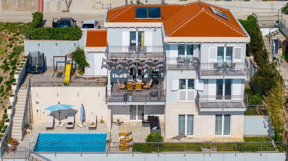 The villa is situated on a 500 square meter plot. It is designed to be eco-friendly and self-sustaining