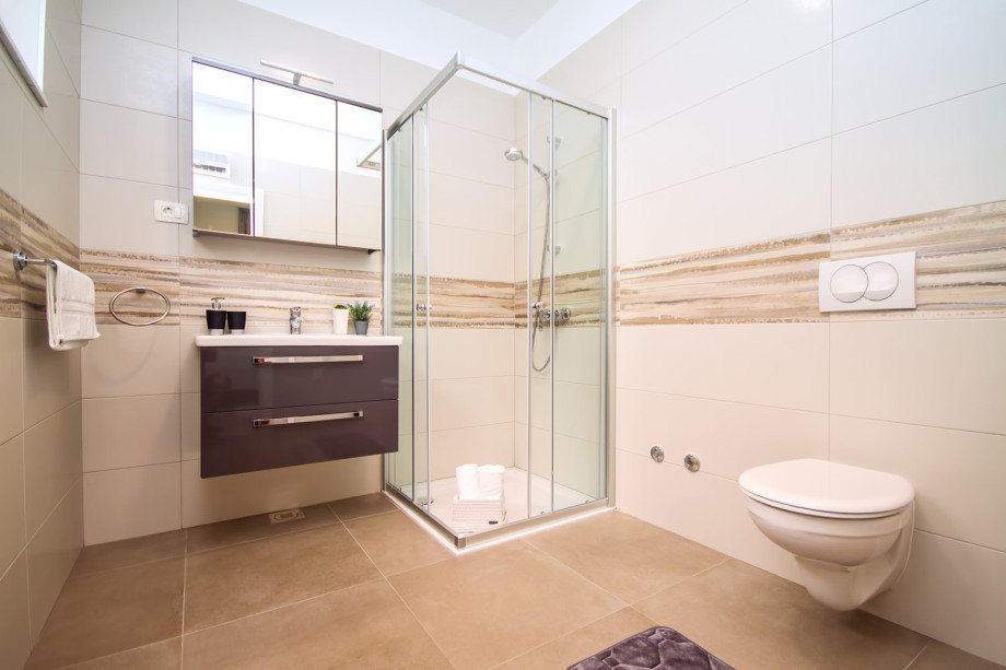 Ensuite bathroom with shower in Bedroom No1