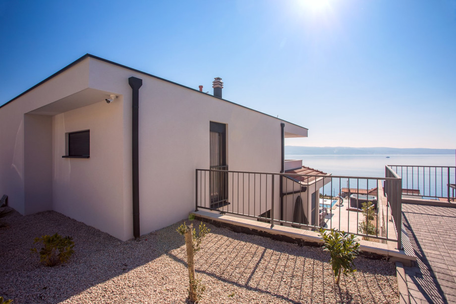 View from parking area level, Villa Nano is fully fenced